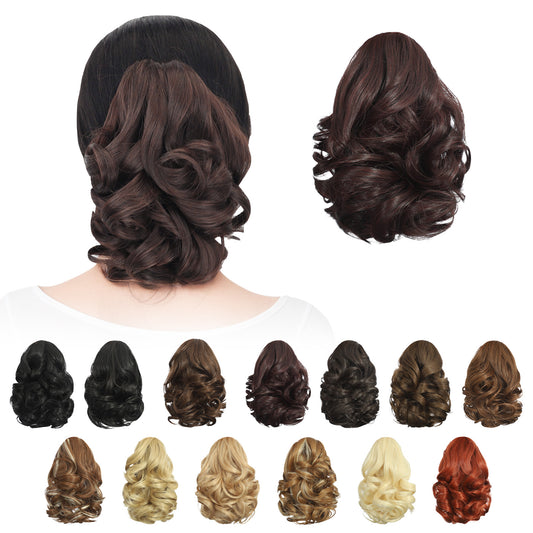 Tiger Mouth Grip Short Big Wave Wig Ponytail