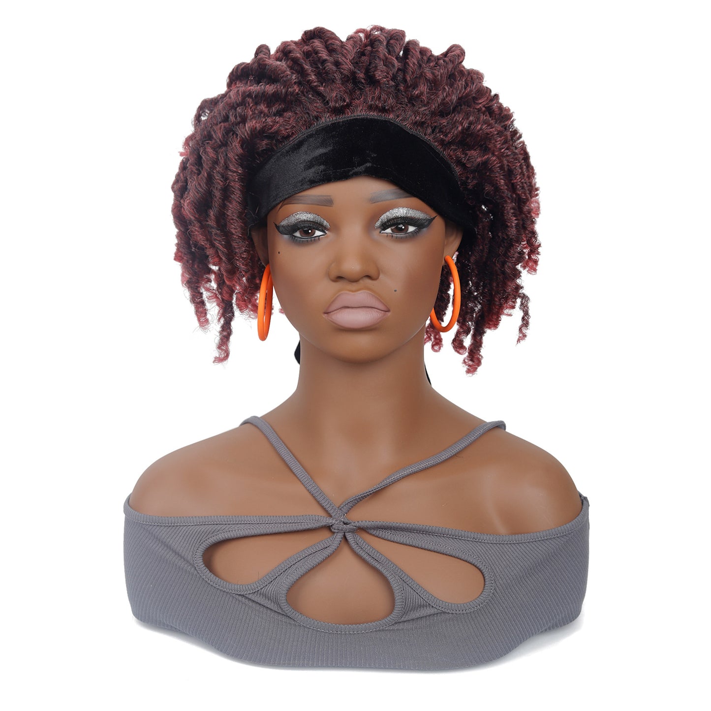 Women's Explosion Head Cover African Tube Qu Hollow Curler Wig Short Curly Hair