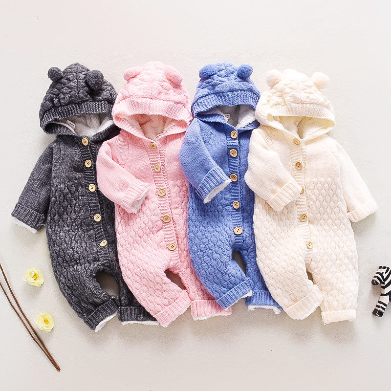 Knitted One-piece Romper Born Clothing Boys Sweater Cute Jumpsuit, Climbing Suit