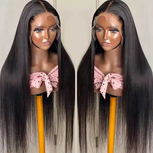 Women's Front Lace High Temperature Hair Fiber Mid-length Long Straight Wig