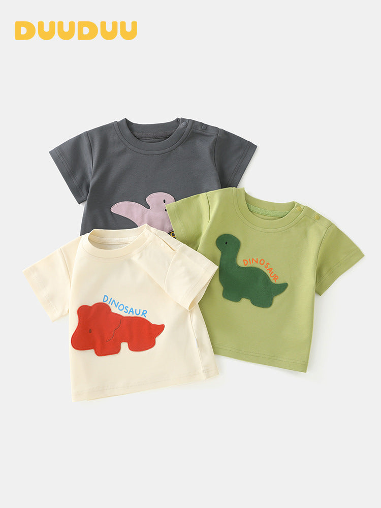 Dinosaur Summer Thin Short Sleeve Top Clothes For Babies Children's T-shirt