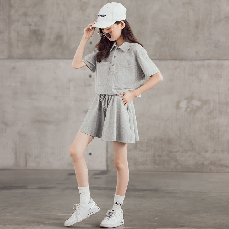 Children's Sports Fashion Short Sleeve T-shirt Summer Shorts Outer Children's Suit