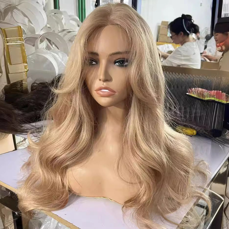 Lace Upgraded U-shaped High Skull Top Fluffy Female Long Straight Wig