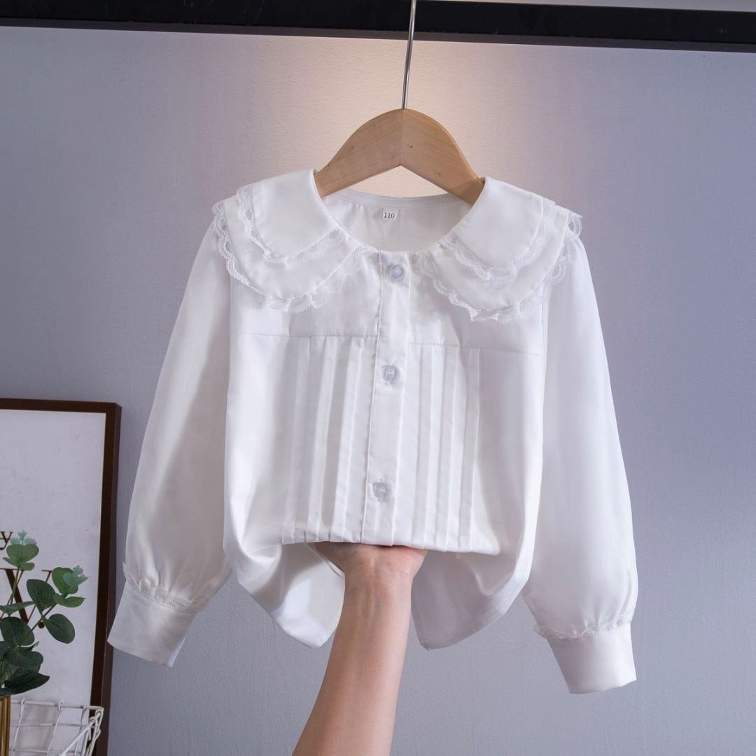 Children's Inner Wear Peter Pan Collar Blouse Sweet Long Children's Shirt