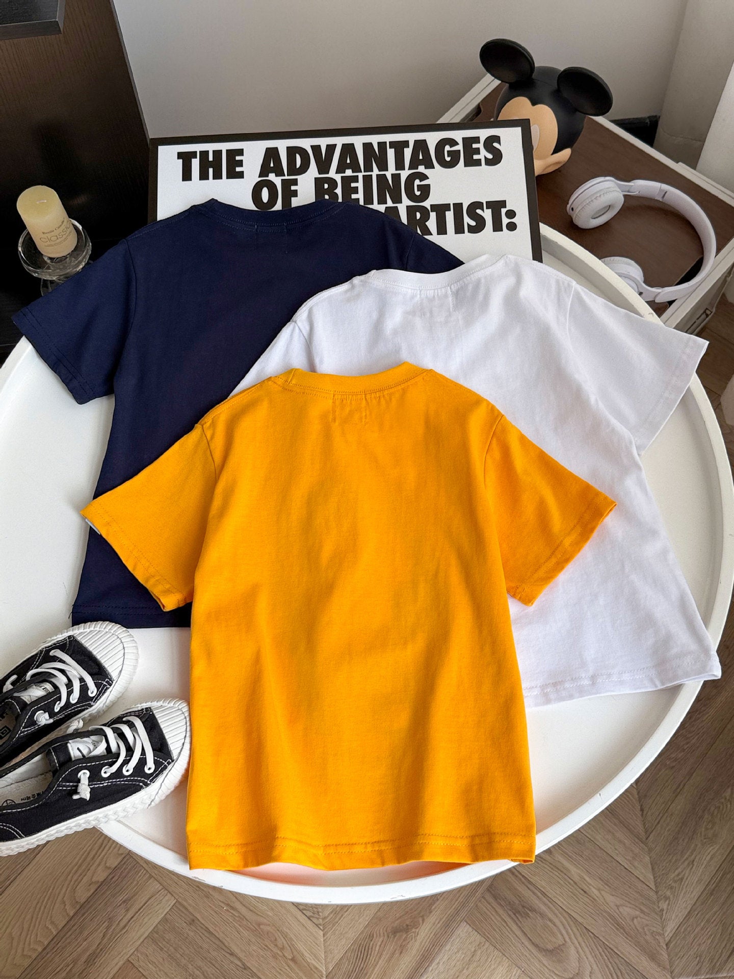 Children's Cotton Short-sleeved Fashion Loose Round Neck Print Korean Style Fashionable Children's T-shirt