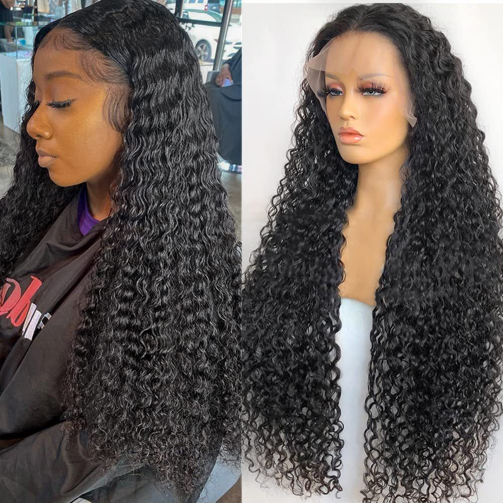 Women's Hand-woven Black Small Curly Hair Front Wig Long Curls