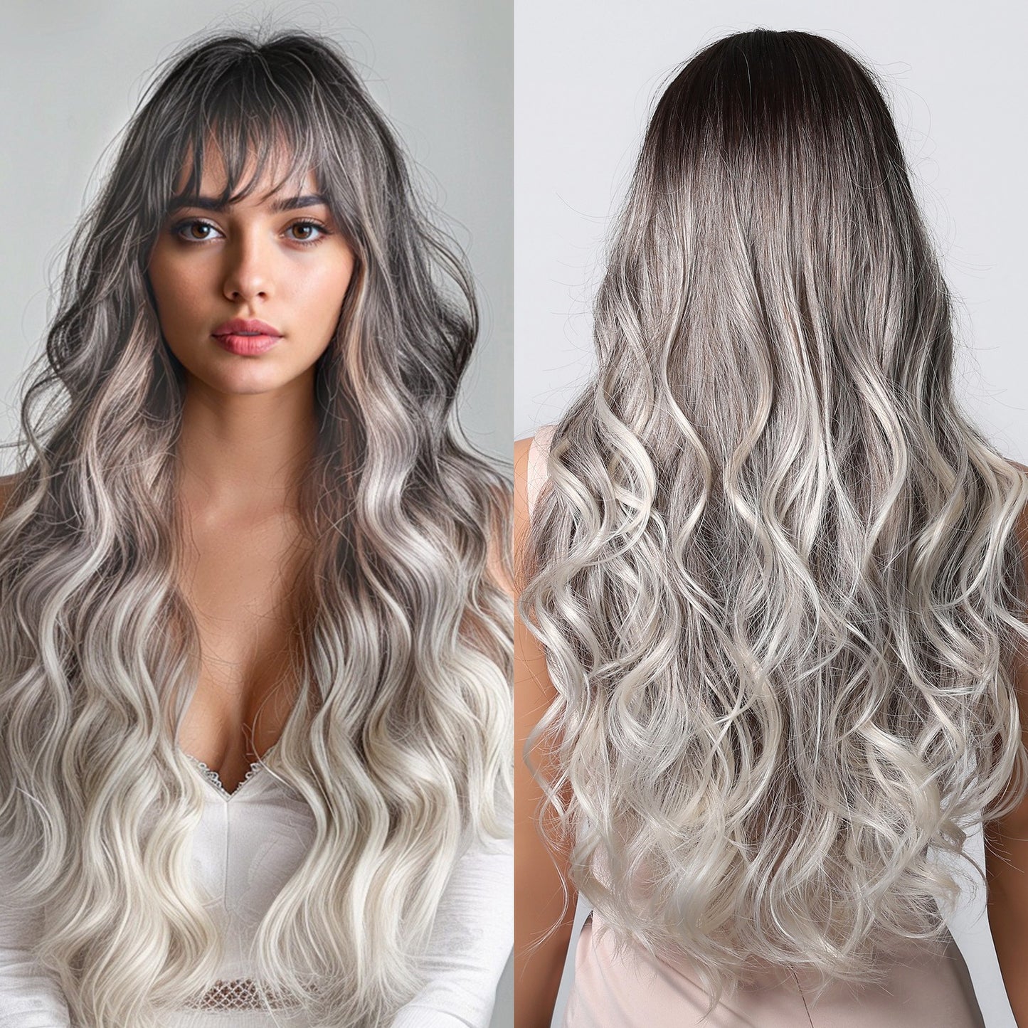 Tea Brown Big Wave Curly Full Wig Long Curls