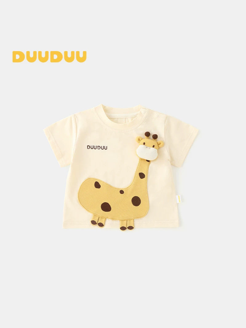 Children's Giraffe Summer Clothing Thin Short-sleeved Shirt Clothes For Babies Children's T-shirt
