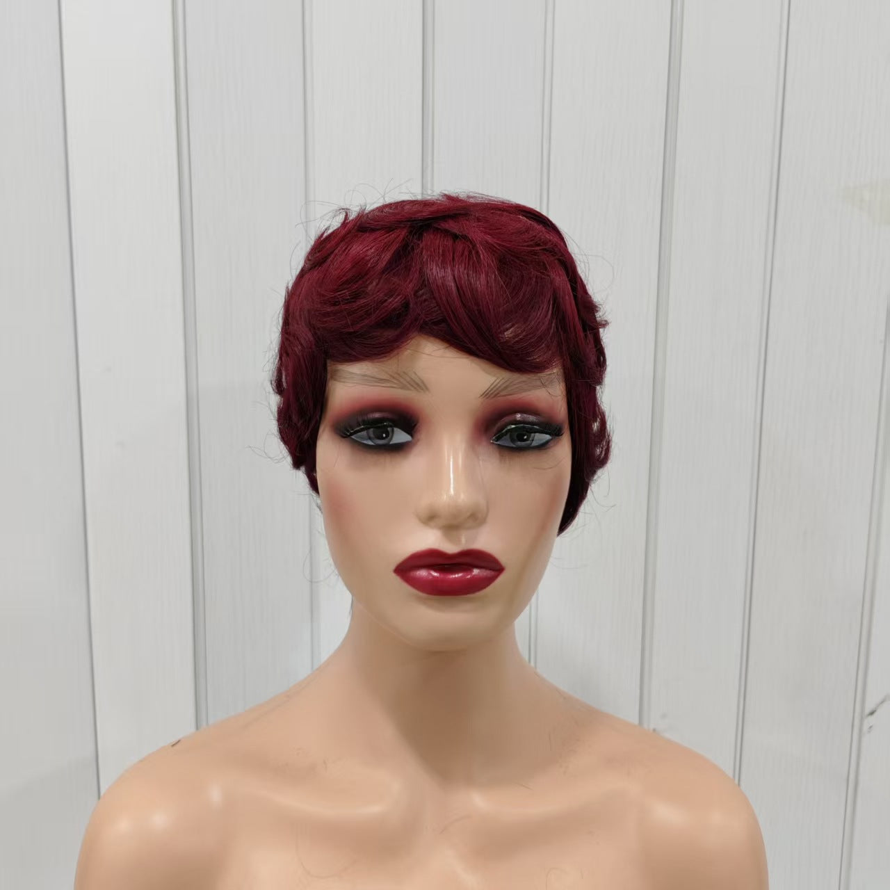 Durable Trendy Creative Pixie Cut Human Wig Short Curly Hair