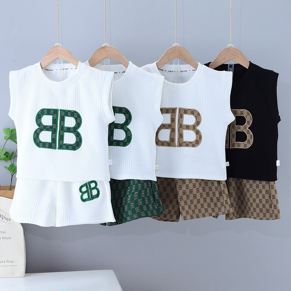Children's Embroidered Vest Clothes Cool Handsome Summer Children's Suit
