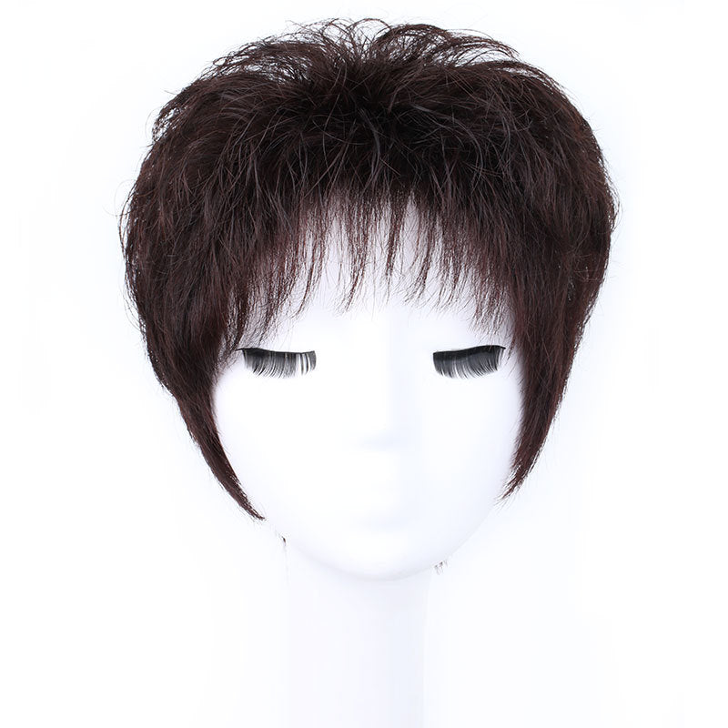 Handmade Perm Human Mother Short Curly Real Hair Wig