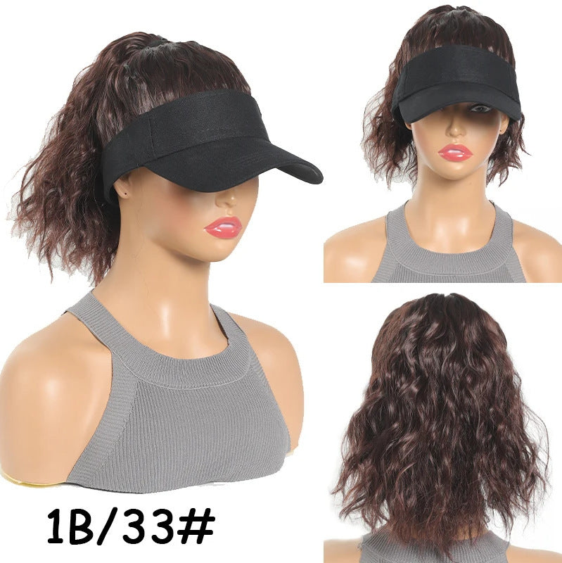One Female Visor Peaked Cap Corn Curler High Ponytail Other Wig