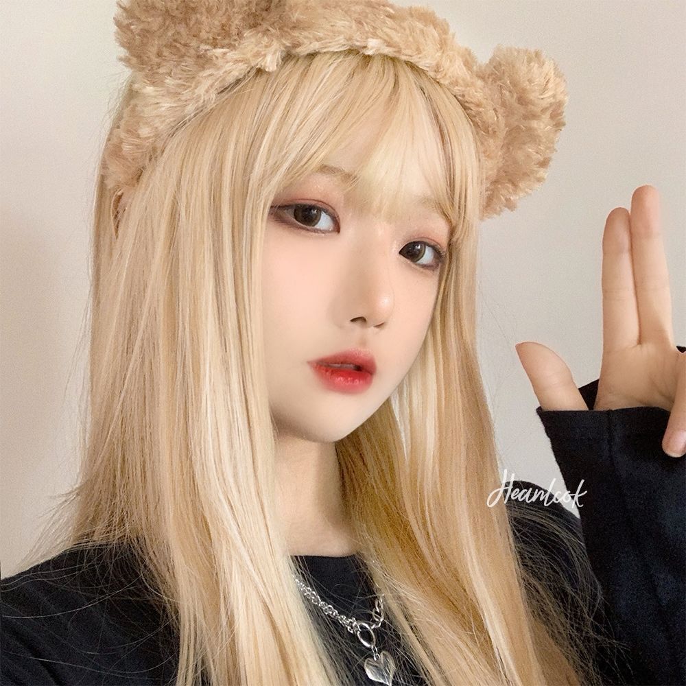 Women's Sweetheart Short Hair Mid-length Korean Style Artificial Daily Full Top Cos Wig
