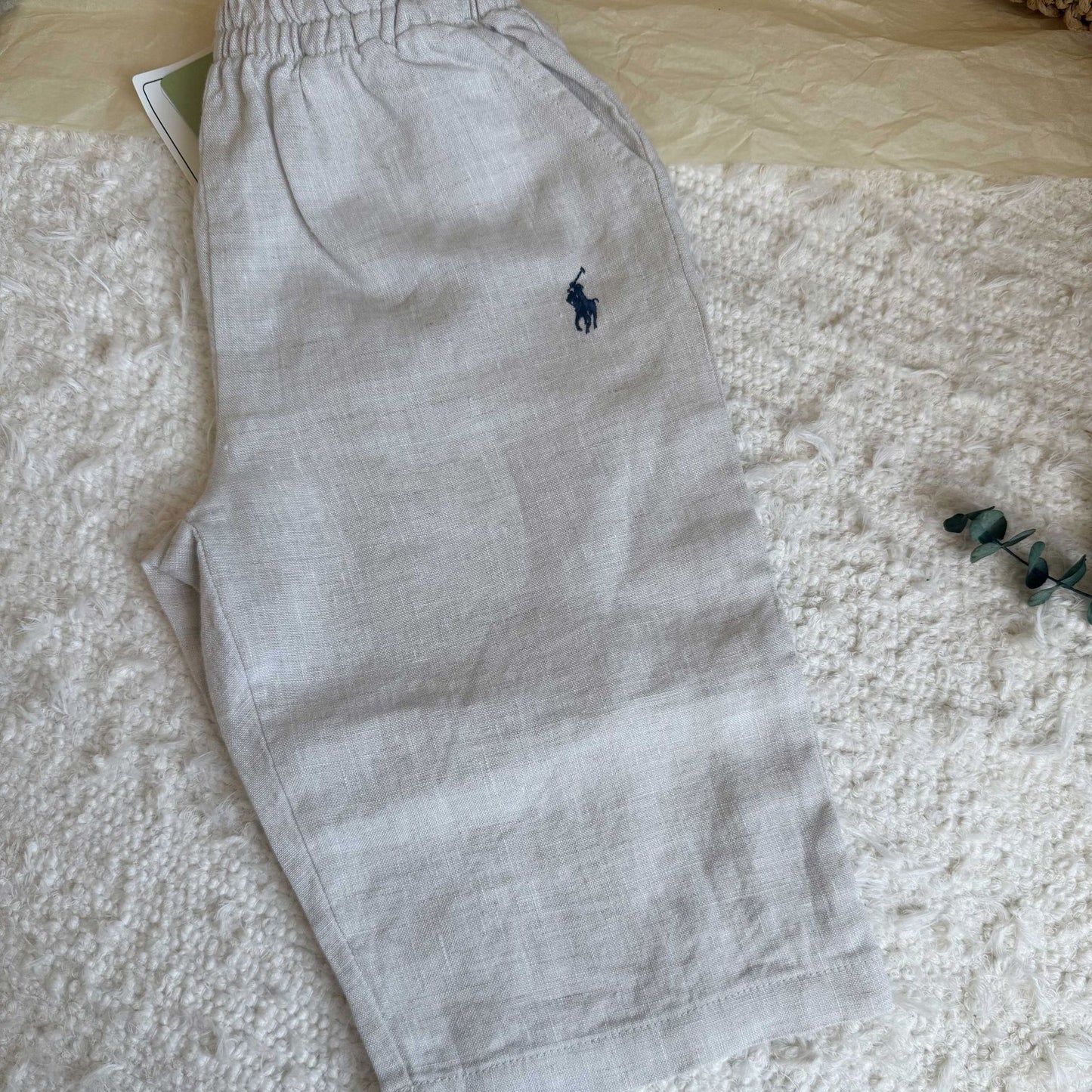 Children's Linen Leisure Boys Pure Color Elastic Waist Children's Pants