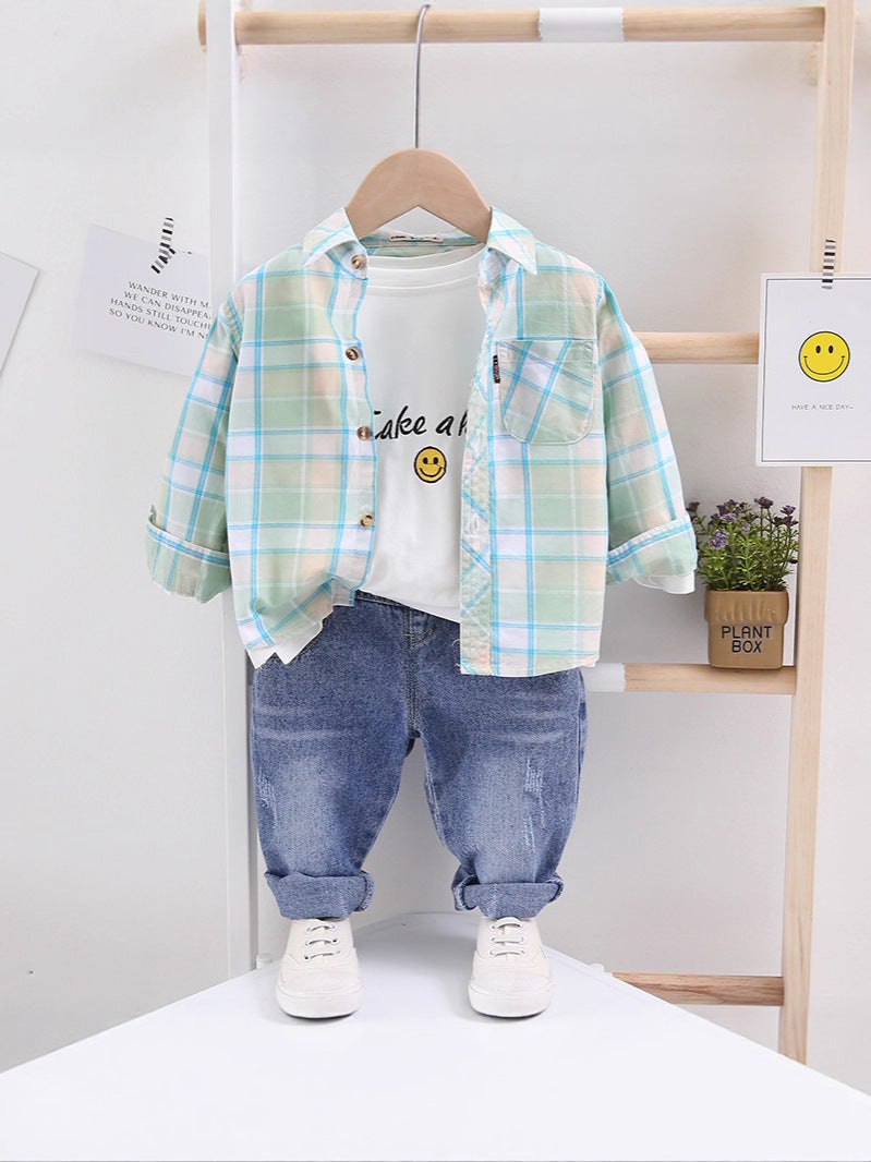 Children's Purified Cotton Long Sleeve Thin Clothing Bottoming Children's Shirt