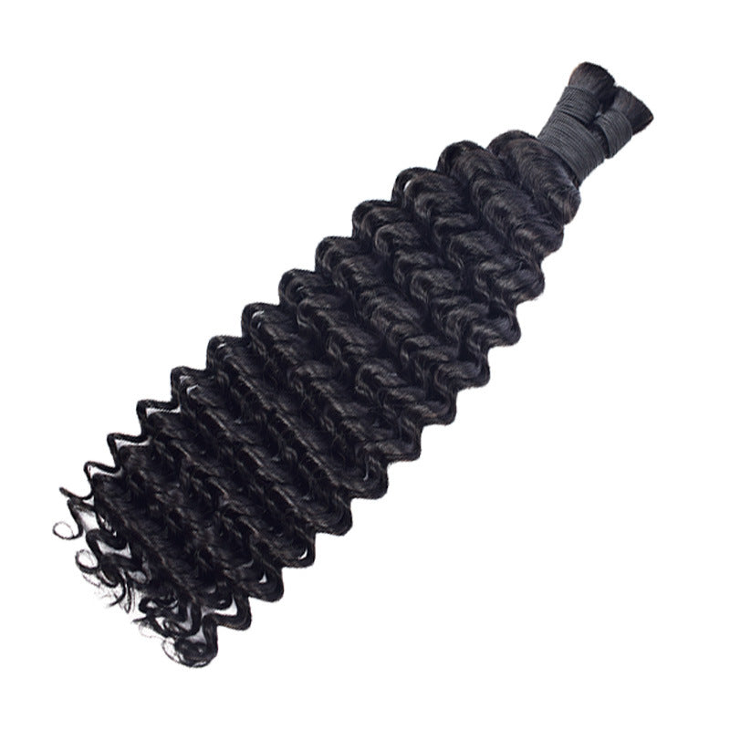 Braid Extension Deep Volume Waves Roll Real Hair Wig