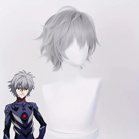 Neon Genesis Evangelion White Short Hair Cos Wig