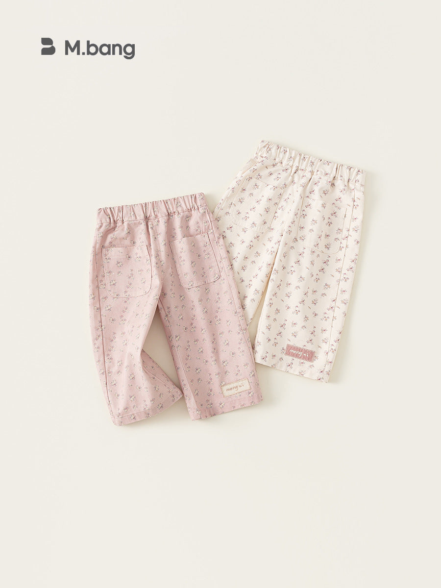 Women's & Children's Clothing Spring Trousers Loose Korean Floral Children's Pants