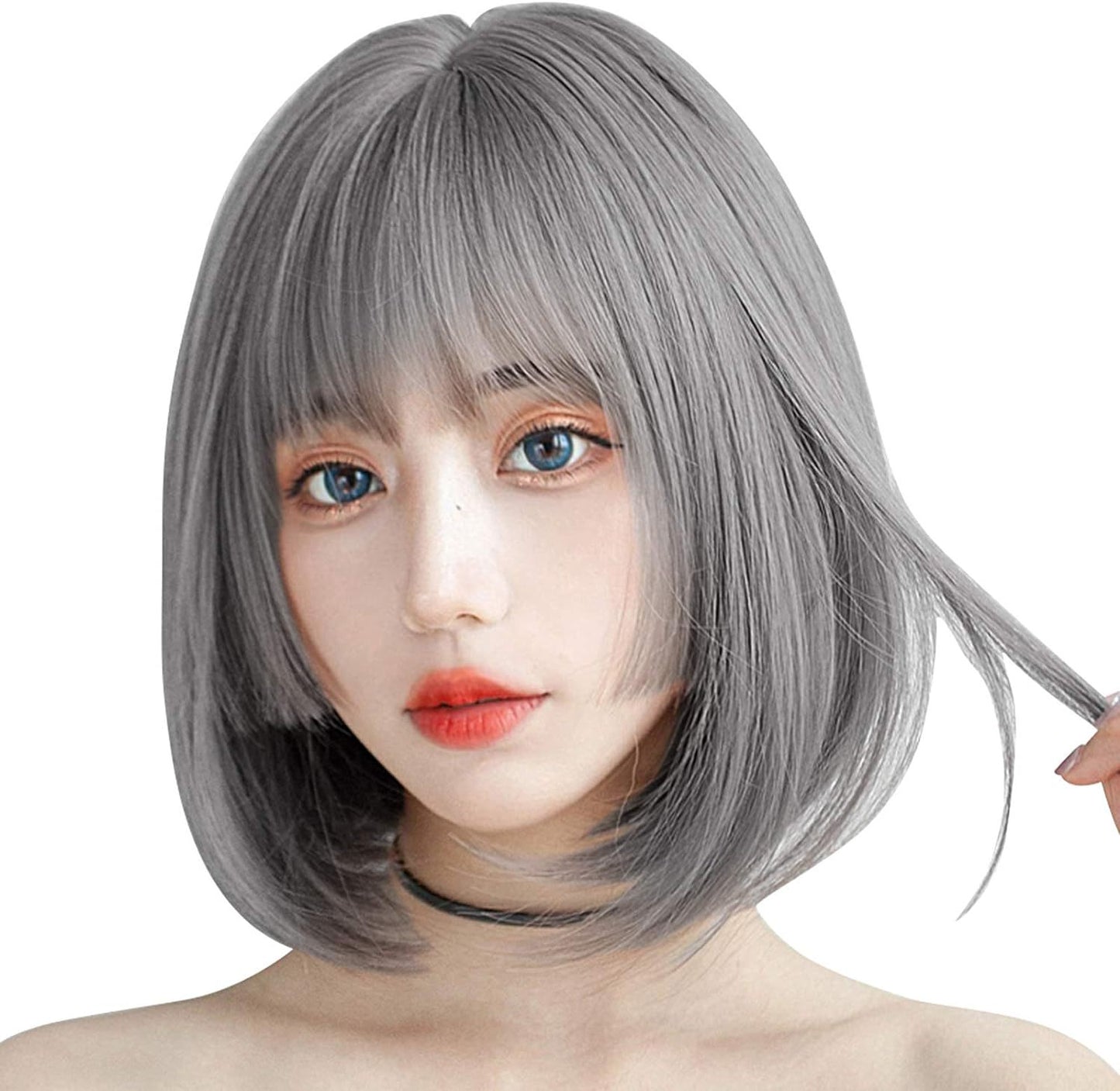 Short Fiber Full Top Female Air Real Hair Wig
