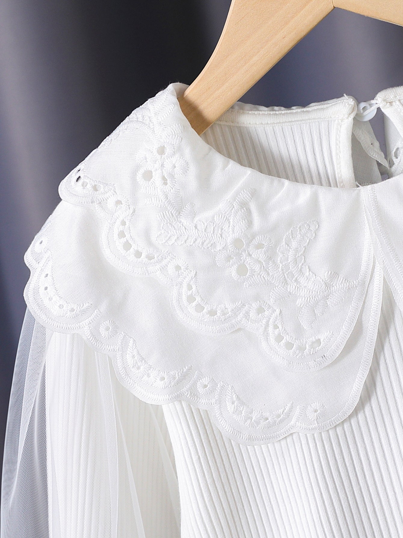 Long Sleeve Pure Cotton Lantern Mesh Sleeves Outer Wear Children's T-shirt