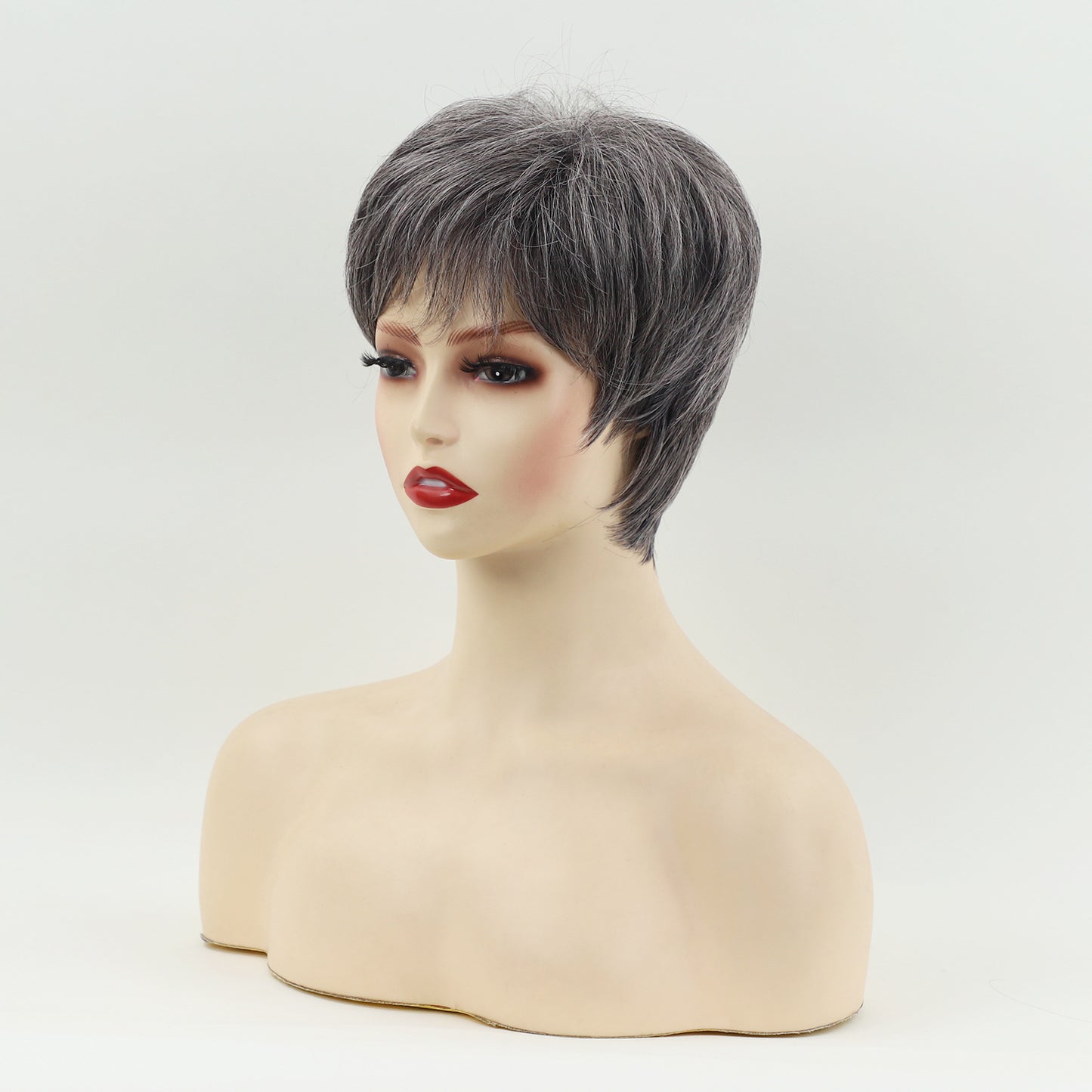 Fashion Gray Grandma Fluffy Synthetic Wigs Wig Short Straight Hair
