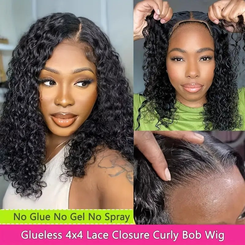 Front Lace Small Female Hood Fluffy Wig Short Curly Hair