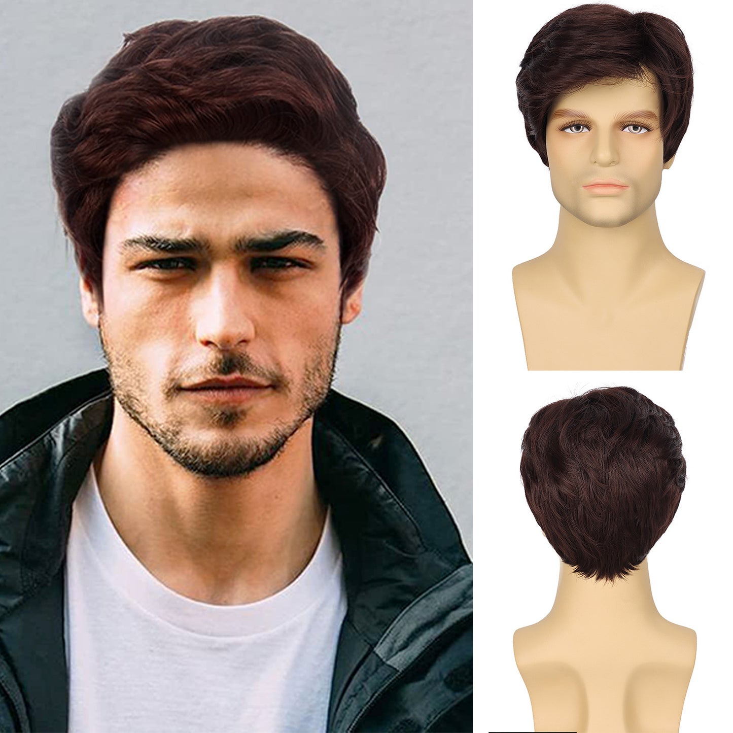 Men's Partial Points Side Bangs Short Chemical Fiber Men's Wig