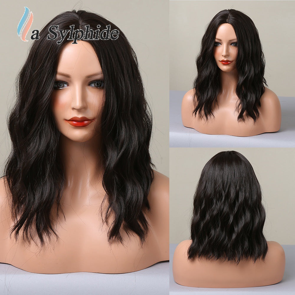 Golden Korean Egg Roll Full Top Wig Short Curly Hair