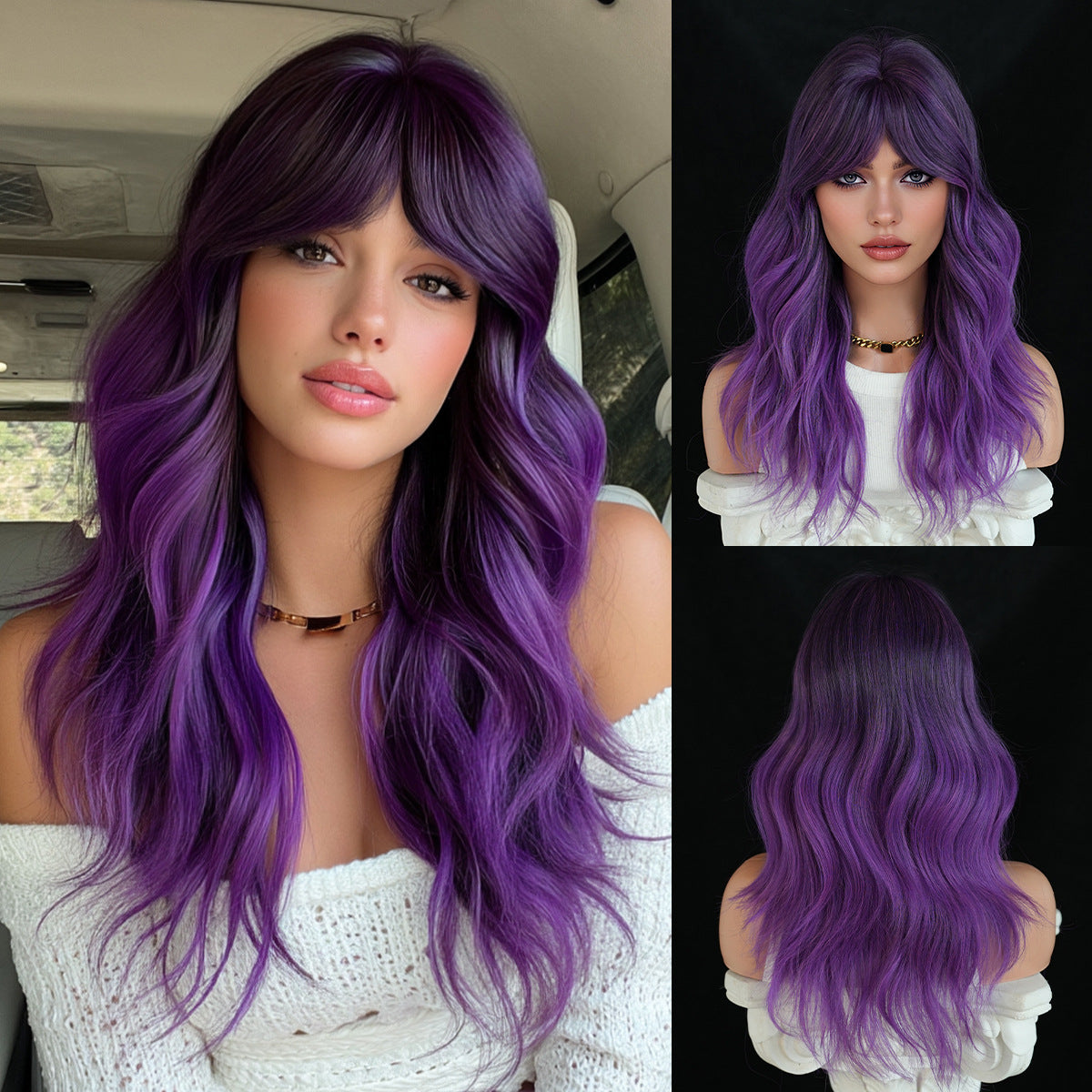 Wavy Orange Female Bangs Food For Halloween Wig Short Curly Hair