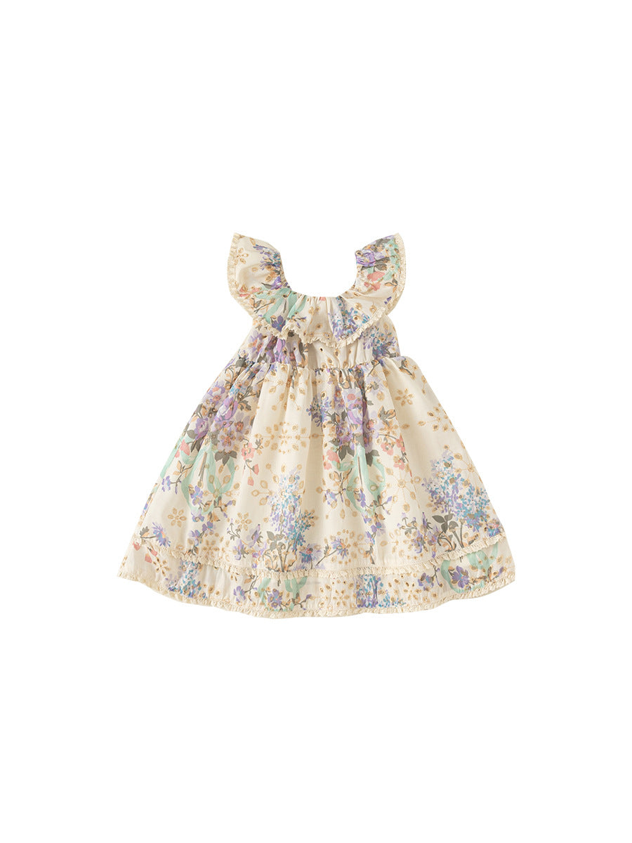 Children's Clothing Summer French Style Floral Skirt Children's Dress