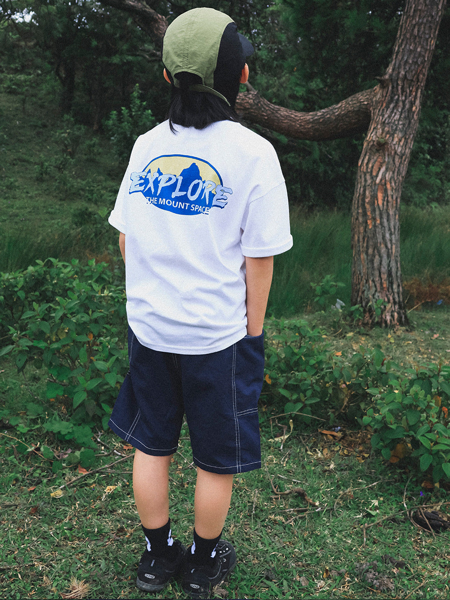 Children's Short-sleeved Summer Mountain Clothing Combed Cotton Round Neck Half Sleeve Children's T-shirt