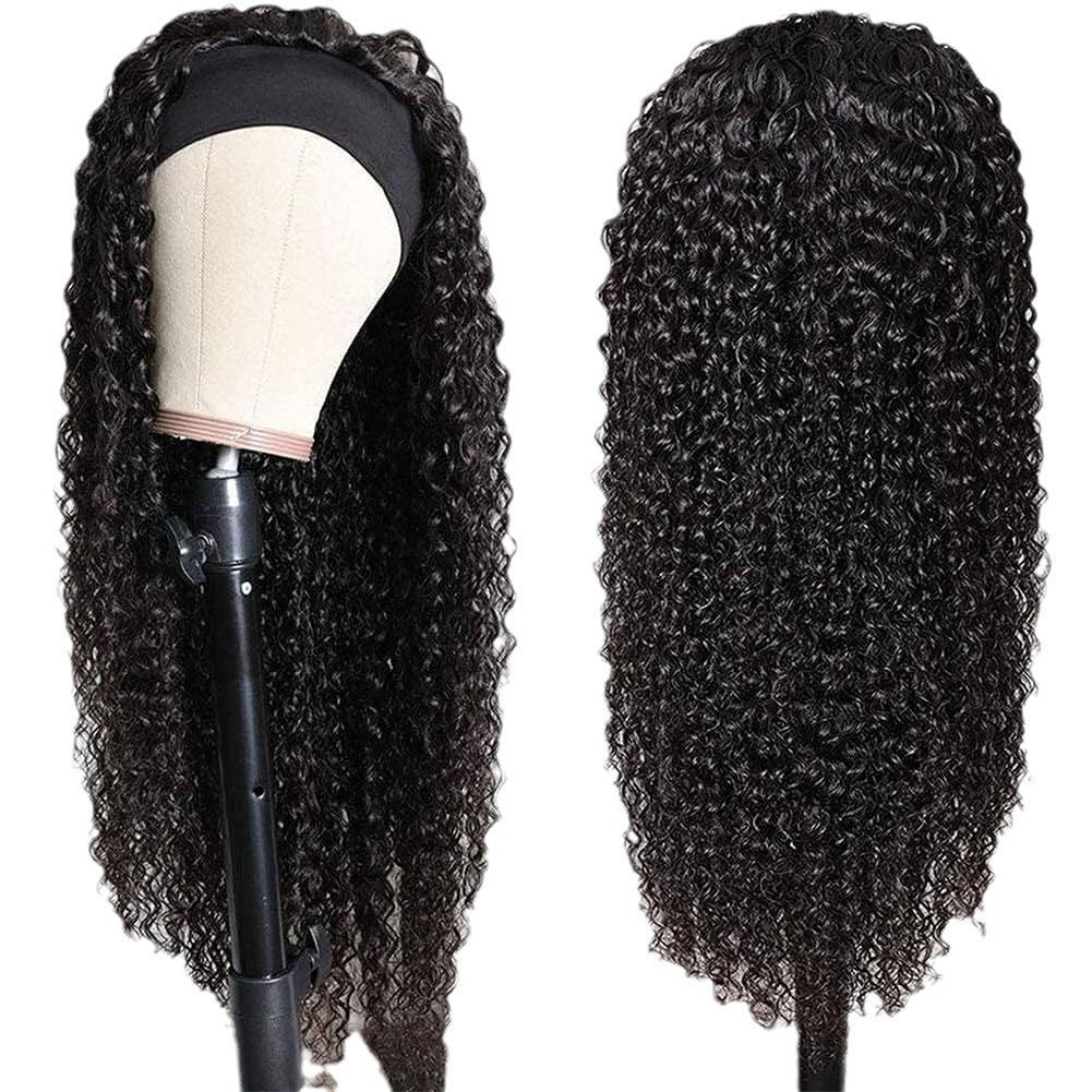 Women's Hot Fashion Hair Band Synthetic Wigs Medium Small Curly Turban Wig Long Curls