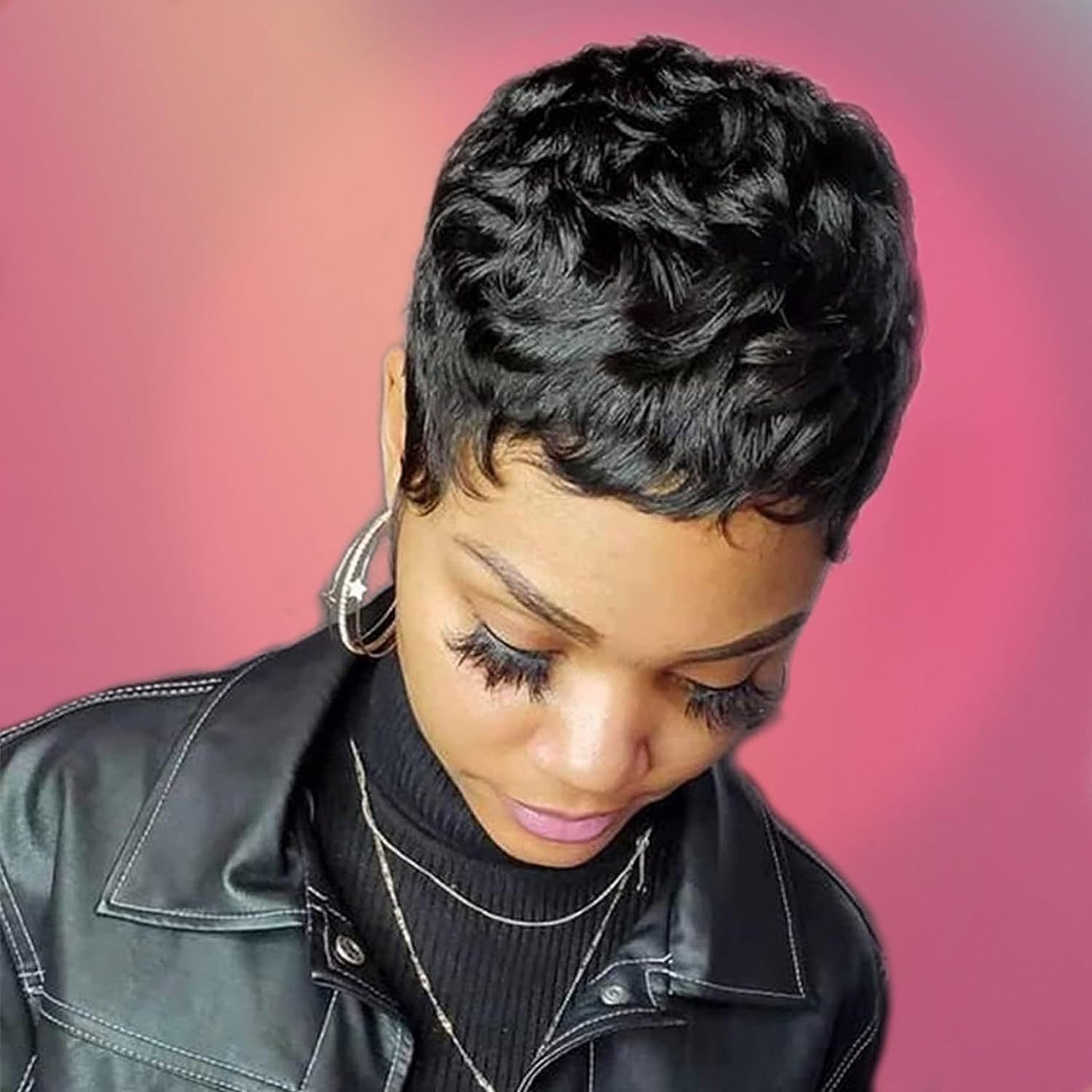 Women's Headgear Fashion Elastic Net Optional Wig Short Curly Hair