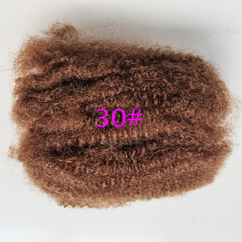 New Beautiful Colored Puffy Silk Human Real Hair Wig
