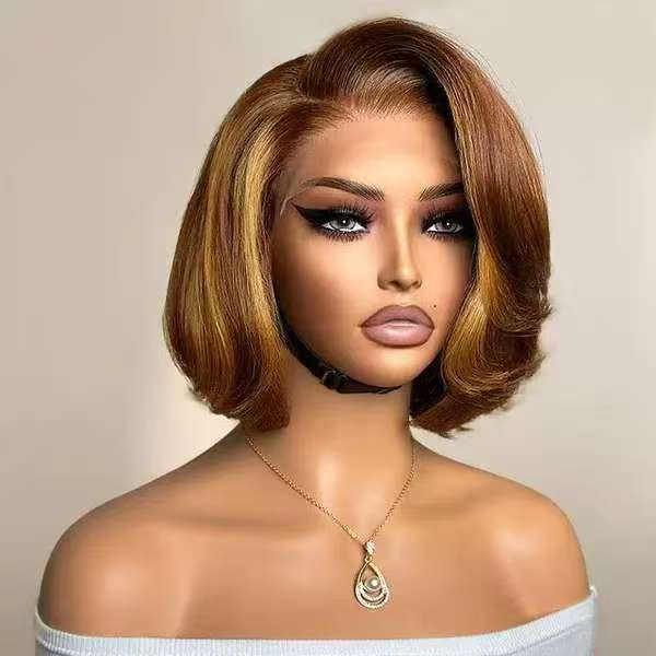 Chemical Fiber Front Lace Partial Headgear Wig Short Curly Hair