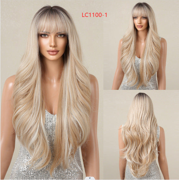 Female Mesh Beauty Curly Hair Natural Wig Long Curls