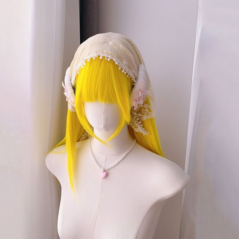 Female Bangs Level Mid-length Fashion Trendy Head Shape Simulation Full Wig Short Straight Hair