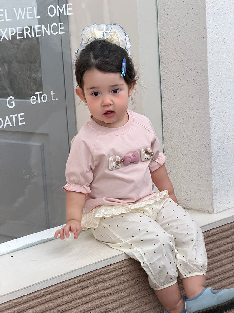 Style Clothes For Babies Thin Clothing Short Sleeve Cartoon Children's Suit