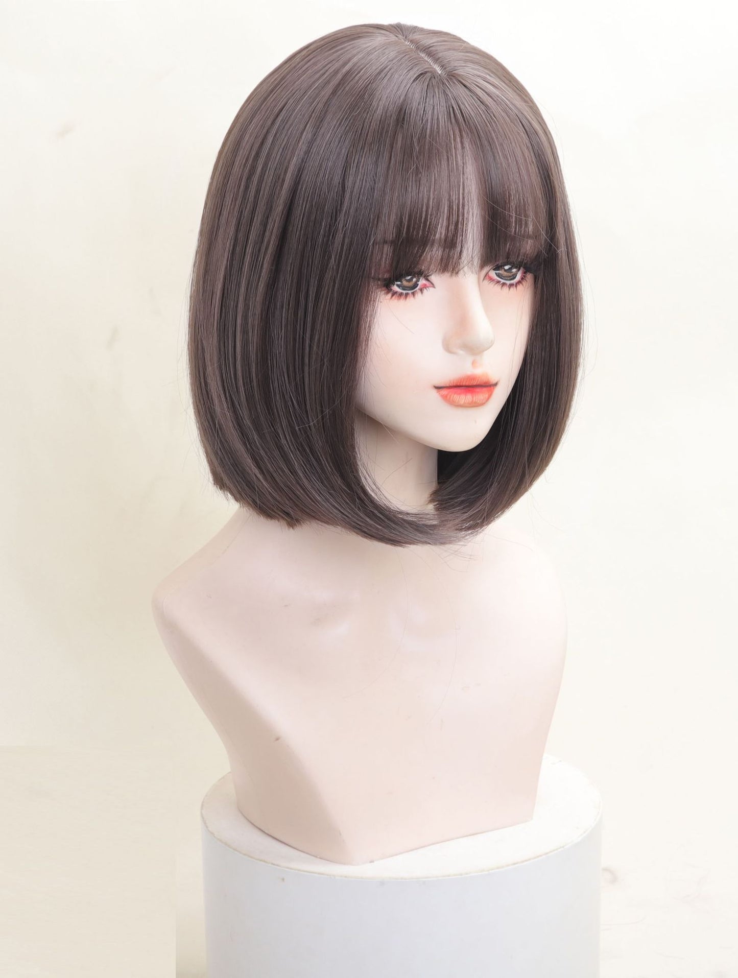Female Clavicle Cartoon Bangs Modified Face Wig Short Straight Hair