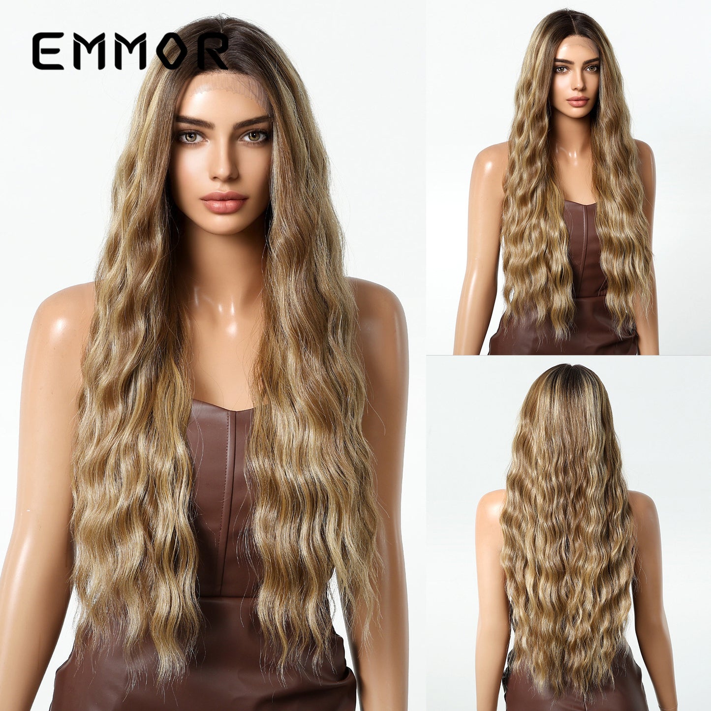 Large Area Lace Medium Wave Curly Wig Long Curls