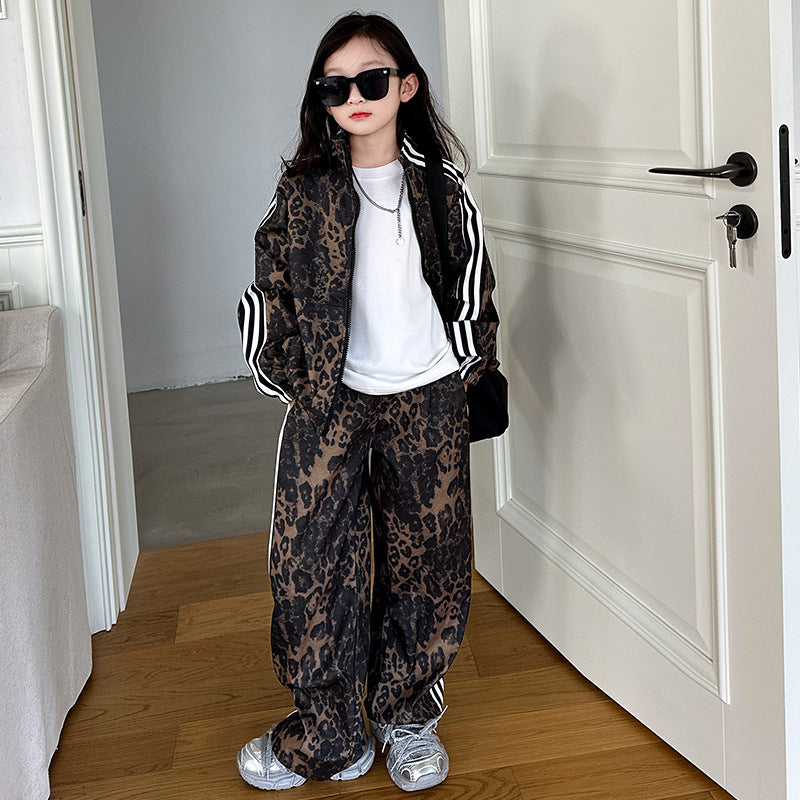 Jacket Fashion Leisure Printed Sport Pants Children's Suit