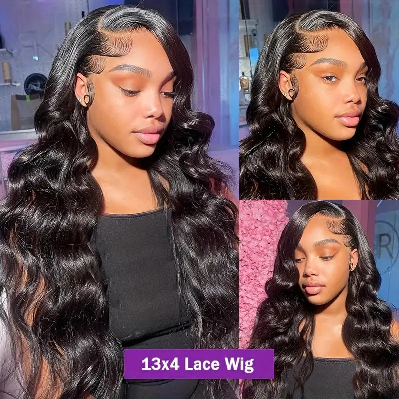 Women's Natural Fiber Front Lace Medium Large Wave Wig Long Curls