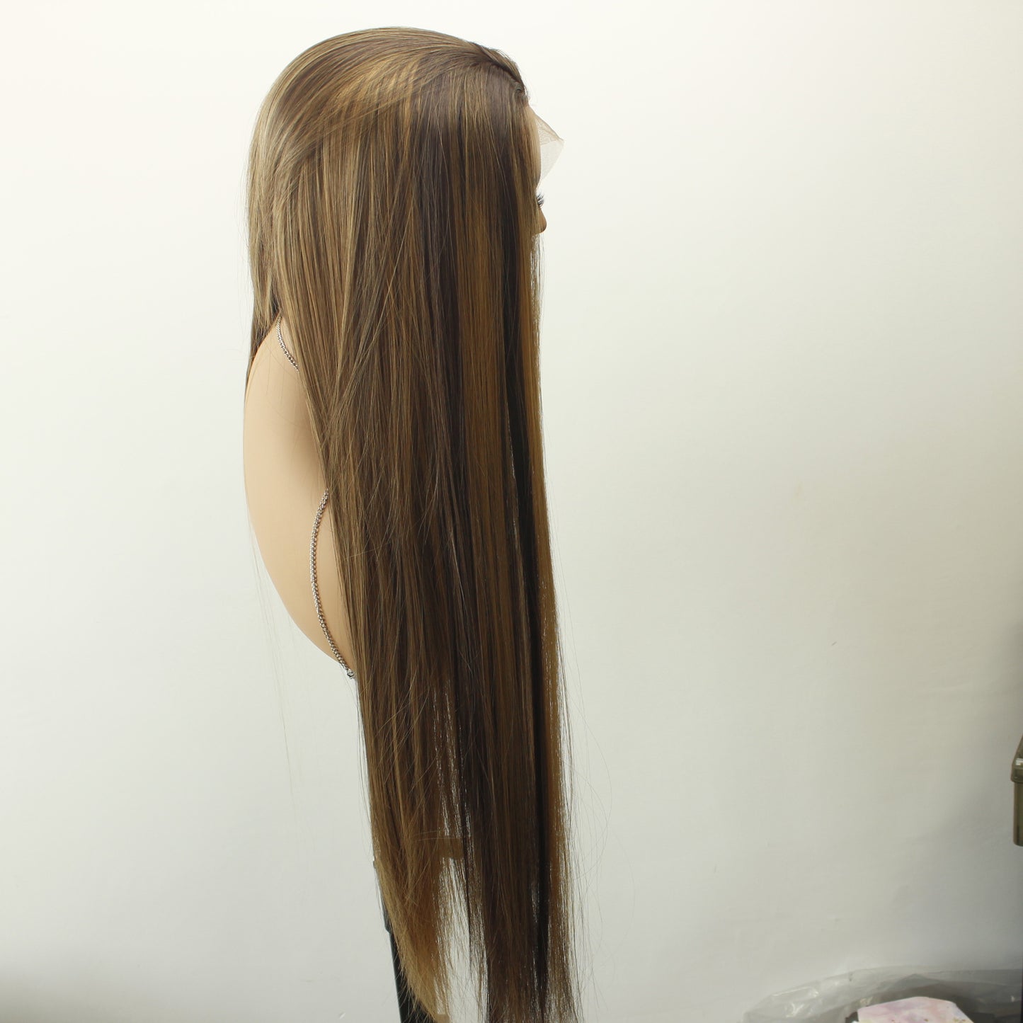 Piano Color Front Lace Full Top Long Straight Wig