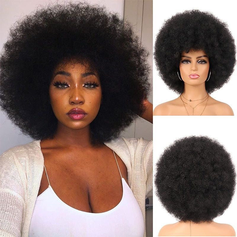 Afro Head Cover Small Volume Fluffy Short Other Wig