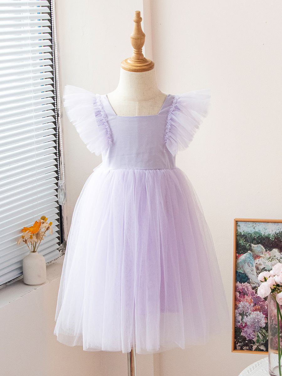Children's Flying Sleeves Princess Flower Costume Shirt Tulle Children's Dress