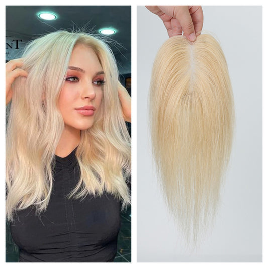 Bangs Golden Real Human Hair Natural Breathable Hand-woven Hairpiece Cover Wig