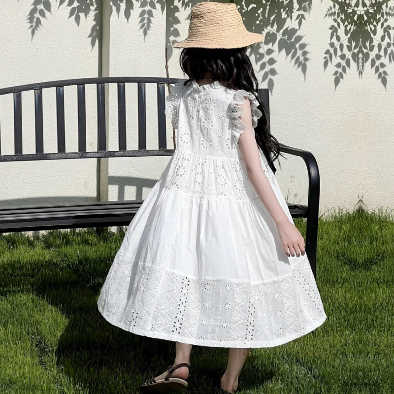 Summer Fashion Lace Sweet White Sleeveless Children's Dress