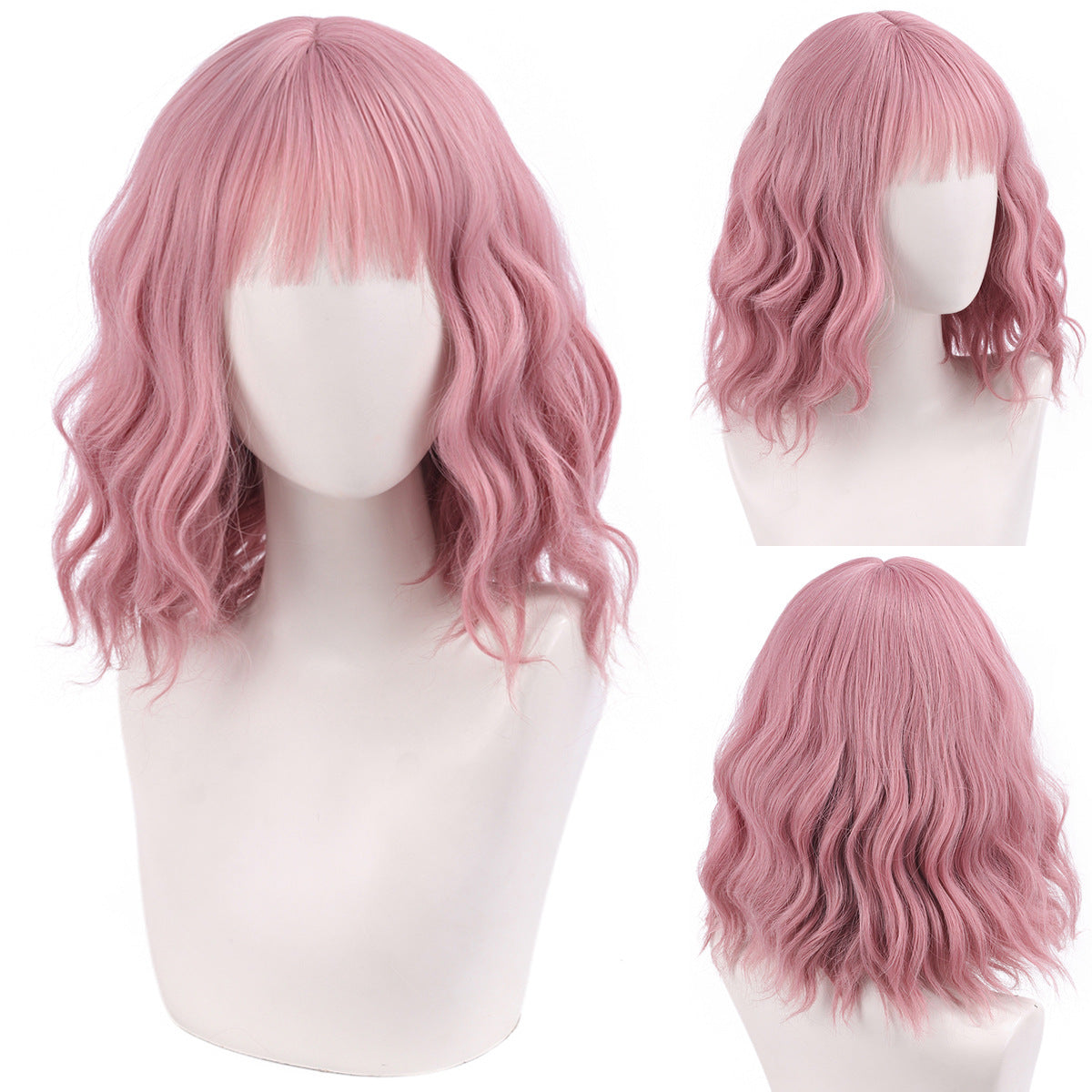 Versatile Comfortable Fringe Festival Water Ripple Wig Short Curly Hair