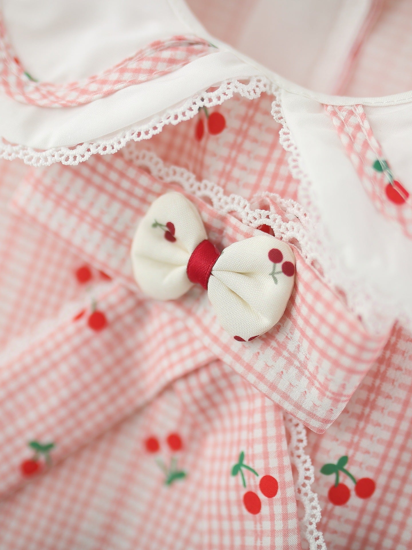 Children's Clothing Sleeveless One-piece Summer Infant Doll Collar Cherry Children's Dress