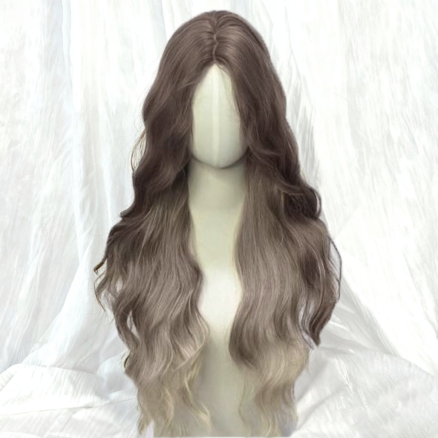 Female Forehead Lace Curly Hair Bangs Long Straight Wig